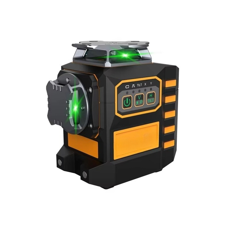 Cross Line Laser 360 Degree - 3Dクロスラインレーザーレベル、12ライン、360度自動水平調整機能、緑色レーザー、測量機器、光学式水平器