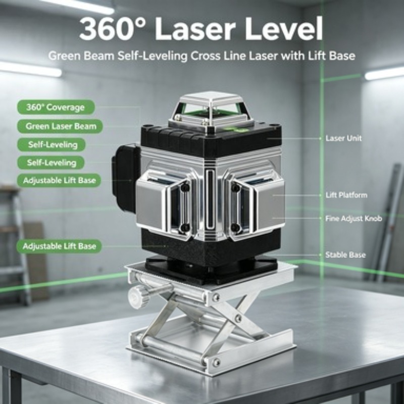 Laser Level Outdoor Bright Green - 6ライングリーンレーザーレベル3D壁掛け高精度自動水平調整屋外明るい光建設測定ツール