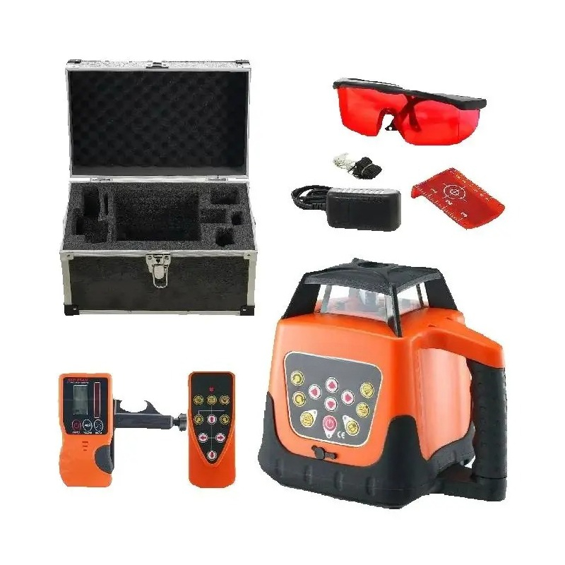 Cross Line Laser 360 Degree - レーザーレベル 360度自動水平調整 赤十字ラインレーザー 5段階回転速度＆4段階スキャン角度調整 防水