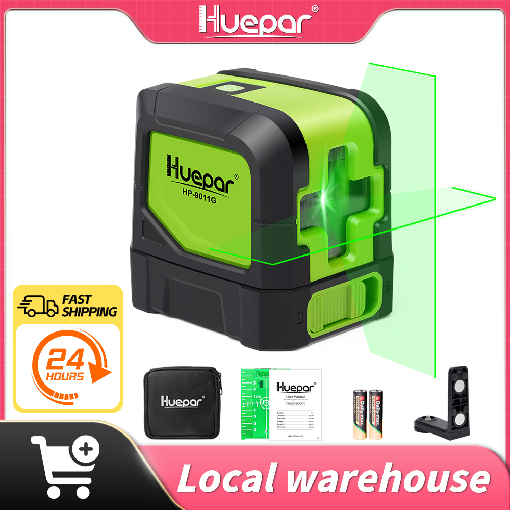 Laser Level 3D Cross Line Self Leveling - Huepar 2 ラインレーザーレベル 9011G 3D クロスラインレーザーセルフレベリング水平および垂直グリーン
