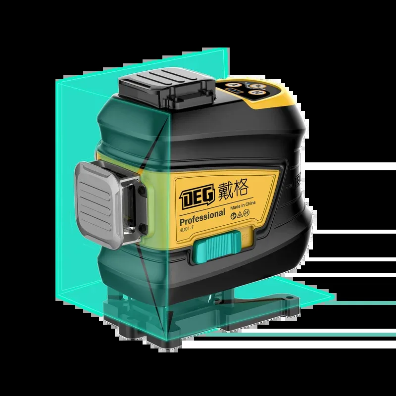 Green Beam Laser Level 12 Line - DEG 4D01-F12D 12ラインレーザー測量器、緑色レーザー光、360度自動水平調整機能、リチウムイオンバッテリー、リモコン付属
