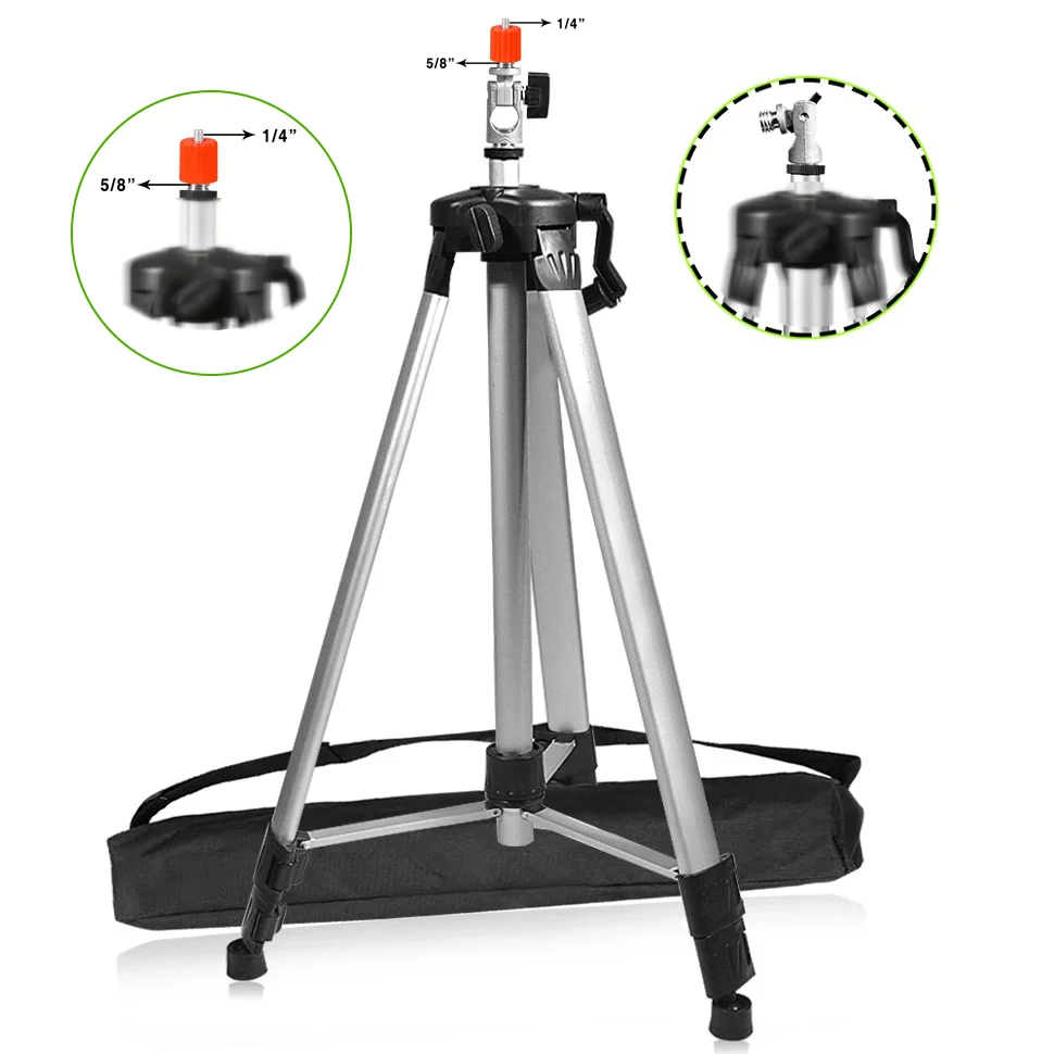 Laser Level Tripod Stand 1.5M - Clubiona 950g 2ポンド（正味重量）1.5m/60インチ 3段折りたたみ式三脚またはスタンド、5/8インチまたは1/4インチネジ式ラインレーザーレベル回転用