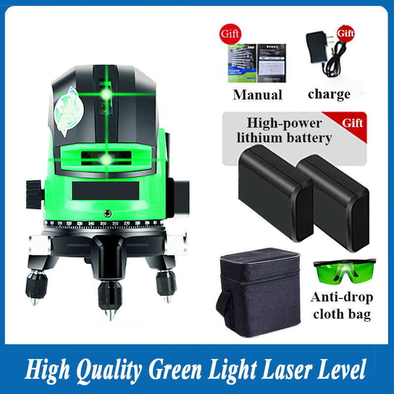 Laser Level 3D Cross Line Self Leveling - 高精度4D強力ライトグリーンレーザーレベル360 ° セルフレベル 3Dレベリング レーザーガイド レベラー