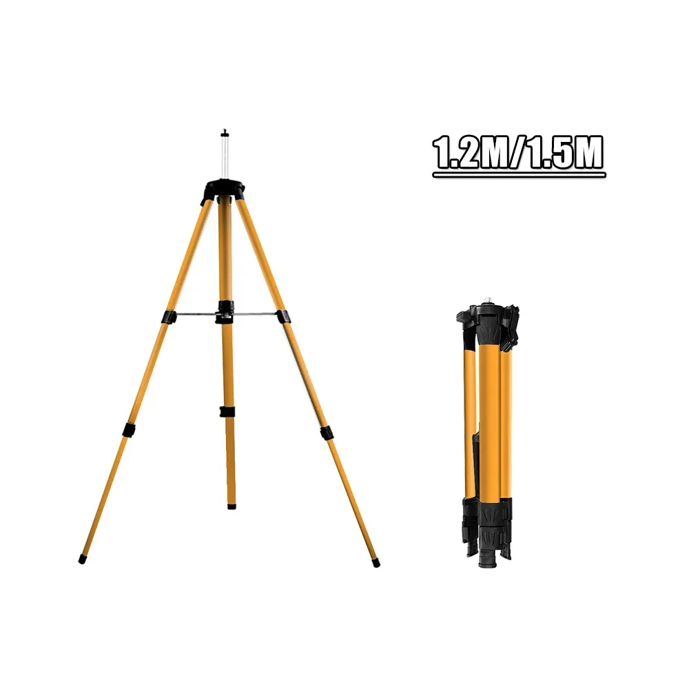 Laser Level Tripod Stand 1.5M - 1.2/1.5M レーザーレベル三脚高さ調整可能なブラケット 5/8 インチアダプター付き防食コーティング三脚スタンドツール