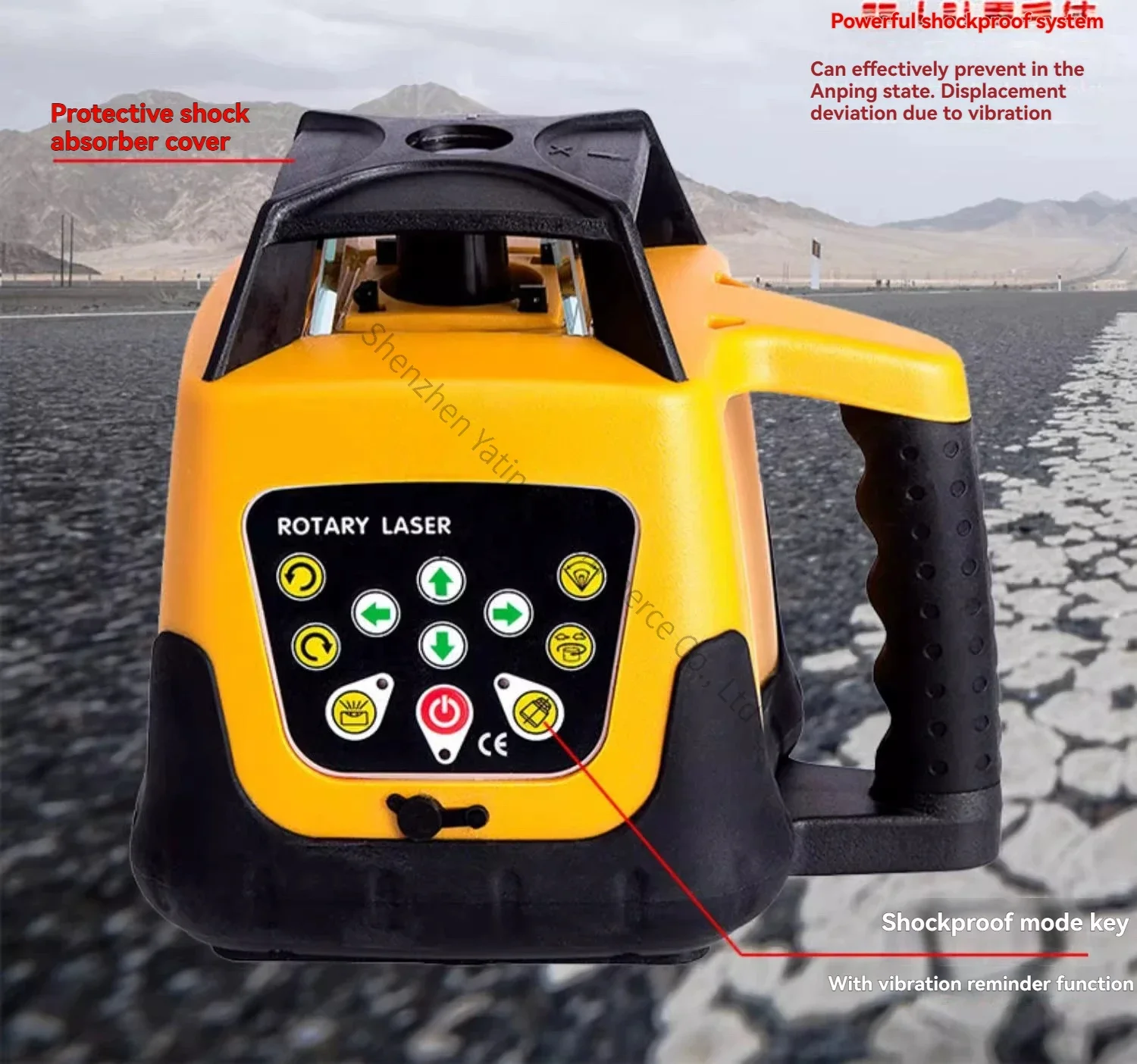 Rotary Laser Level 500M Range - グリーンビーム回転式レーザーレベル – 完全自動電子水平調整機能（水平／垂直／傾斜） – 500mの測定範囲