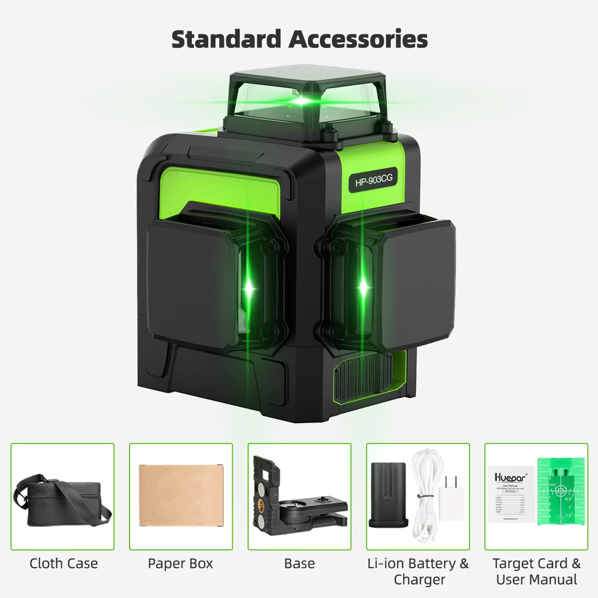 Line Laser Level Magnetic Bracket - Huepar 903CG 12ラインレーザーレベル グリーンビーム 自動水平調整 クロスラインレーザーレベルツール