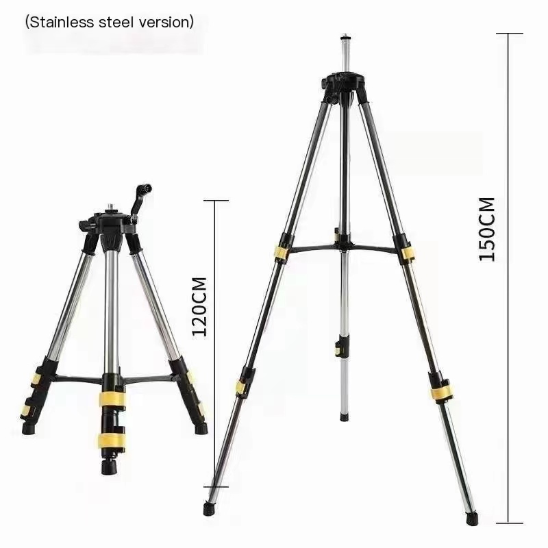 Laser Level Tripod Stand 1.5M - 高さ調節可能な三脚スタンド,ステンレス鋼,延長バー,レーザーレベルホルダー,バブルレベル,1.2m, 1.5m