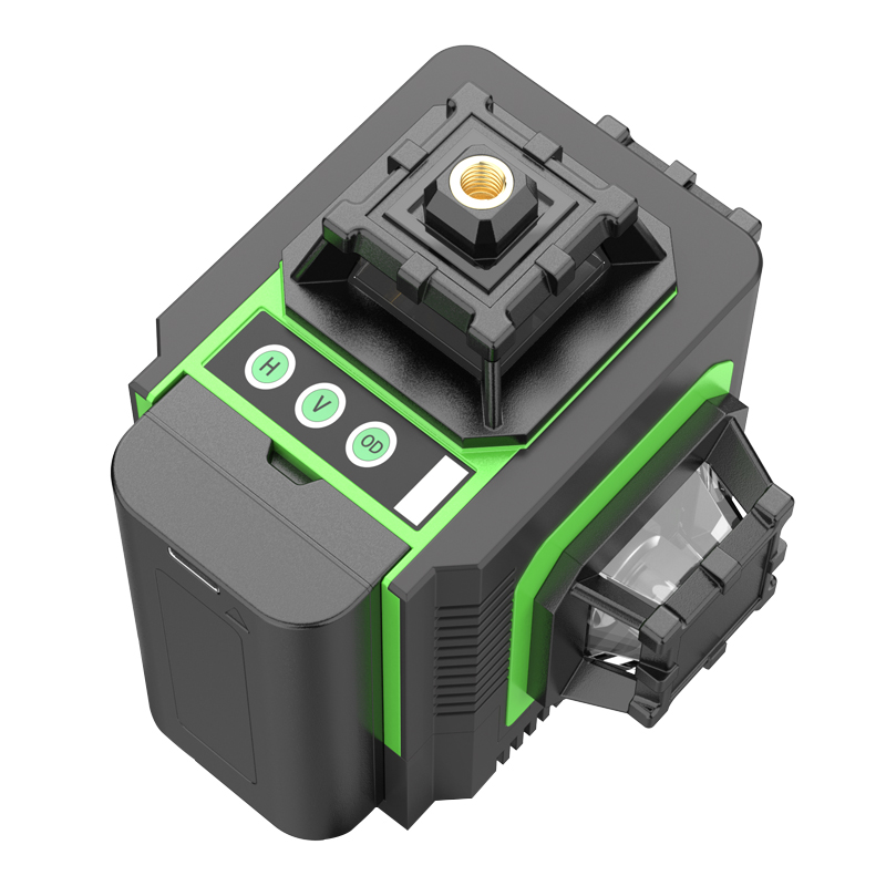 Green Beam Laser Level 12 Line - 新しい12ラインLCDスクリーンディスプレイレーザーレベル、4Dグリーンビーム回転式自動水平調整機能付き、360度水平・垂直レーザーレベル