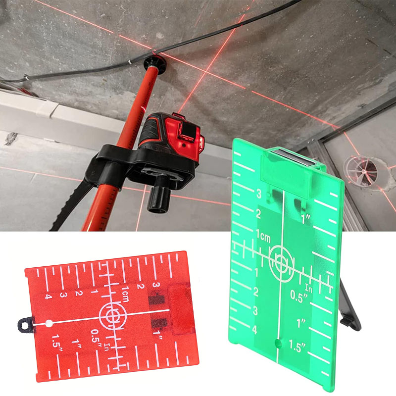 Line Laser Level Magnetic Bracket - レーザーターゲット磁気床ターゲットプレート、ブラケット付き、ビームレーザーレベルに適した標準アクセサリ、強化レーザーライン