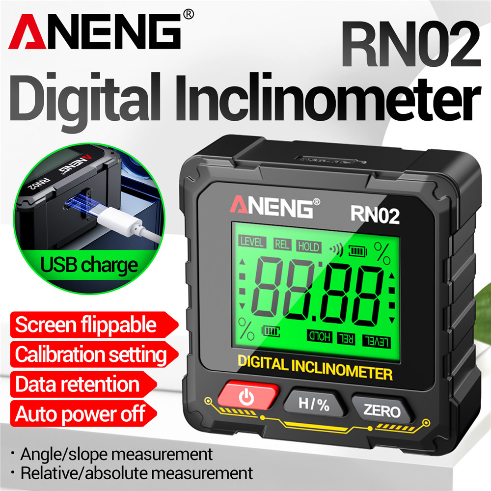 Laser Level Rechargeable Usb - ANENG RN02 磁気デジタル角度計 USB充電式角度計 レーザー傾斜計 レベルマグネット