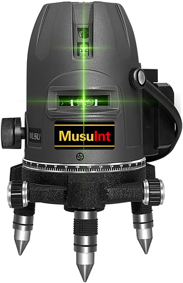 5ライン屋外用グリーンレーザーレベル 360°自動水平調整精 - Laser Level Outdoor Bright Green のレビューと価格