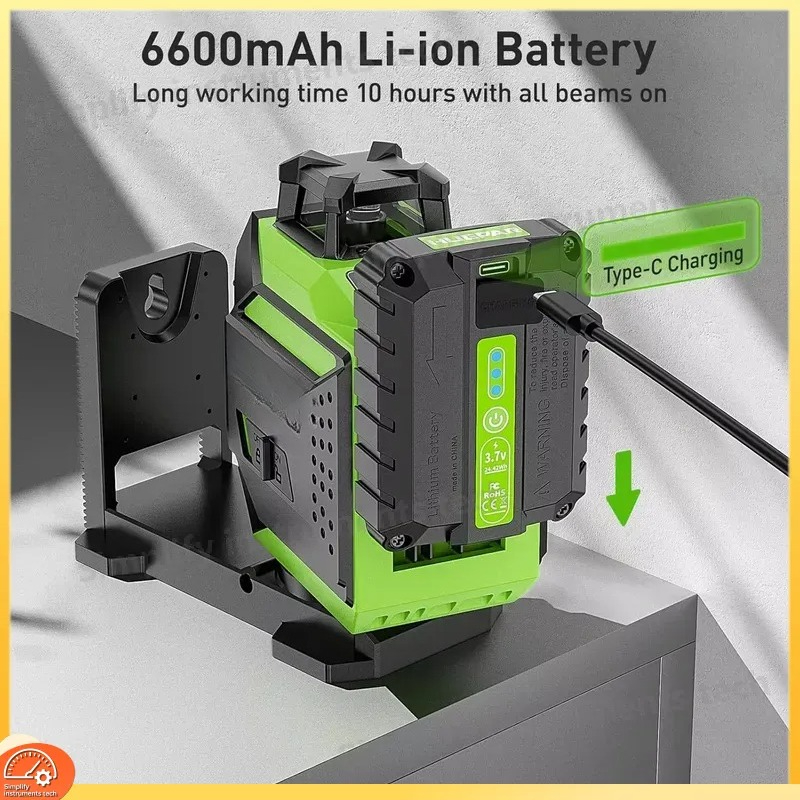 12ライン3Dレーザーレベルセルフレベリングクロスライングリ - Laser Level 3D Cross Line Self Leveling のレビューと価格