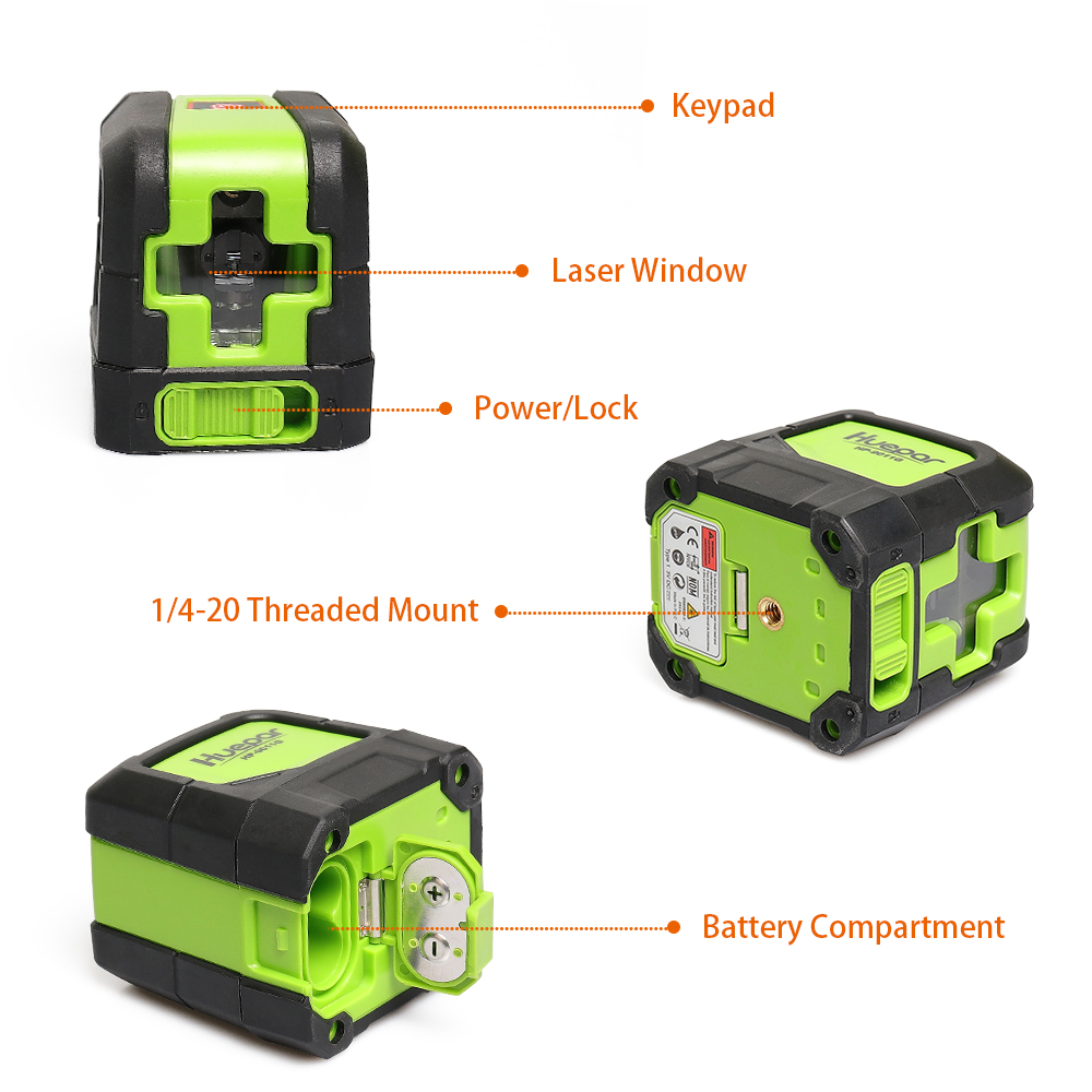 Huepar 2 ラインレーザーレベル 9011G 3D ク - Laser Level 3D Cross Line Self Leveling のレビューと価格