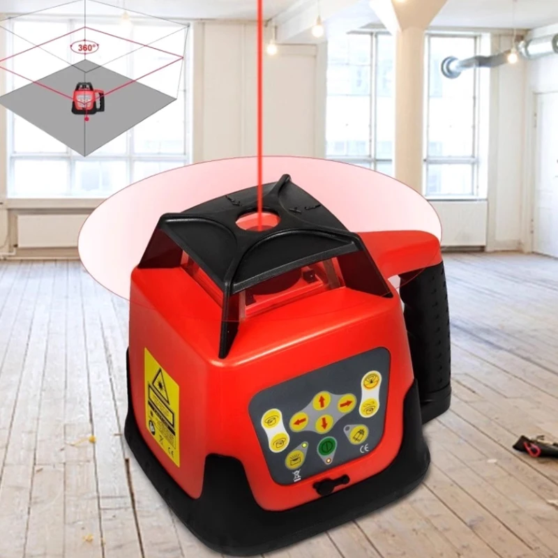 360 °   赤色回転レーザーレベル、自動水平調整レーザー - Rotary Laser Level 500M Range のレビューと価格