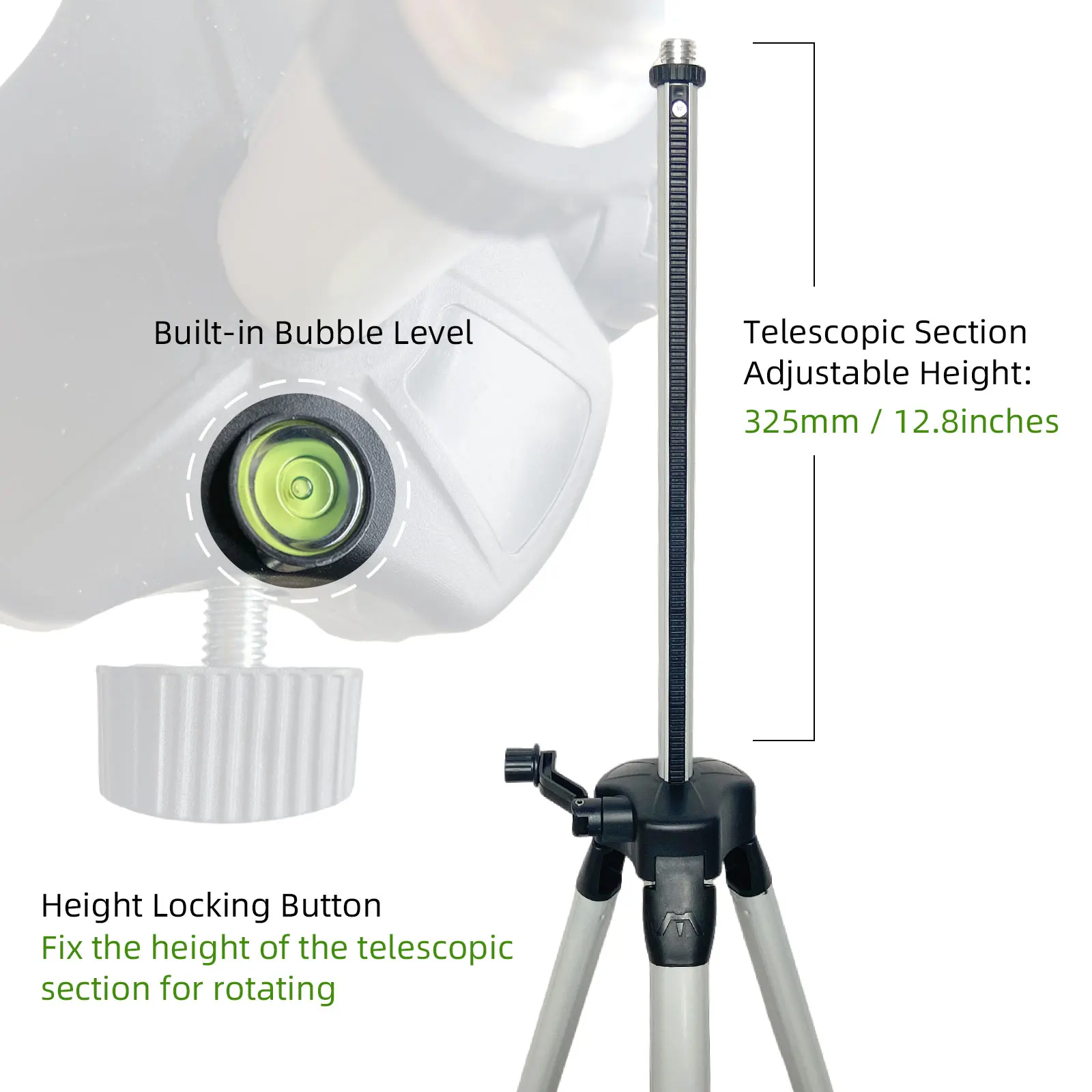 Clubiona 950g 2ポンド（正味重量）1.5m/6 - Laser Level Tripod Stand 1.5M のレビューと価格