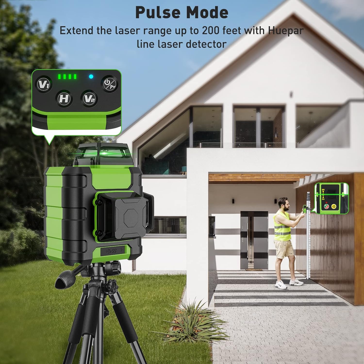 Huepar 3D レーザーレベル オスラム グリーンビーム - Line Laser Level Magnetic Bracket のレビューと価格