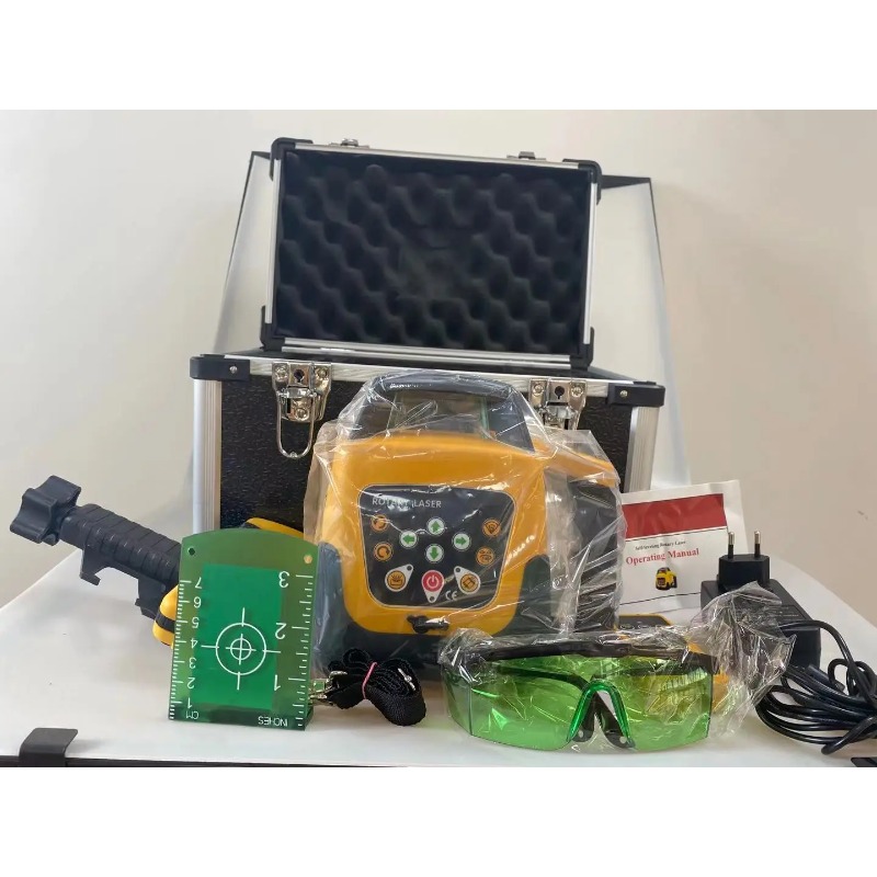 高精度回転レーザーレベル 360°自動水平調整 3Dグリーン - Rotary Laser Level 500M Range のレビューと価格