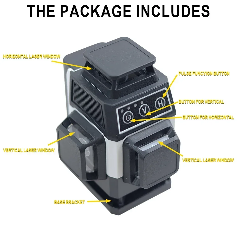 ミニレーザーレベル 12/16ライン 3D/4Dレベル 自動 - Laser Level 3D Cross Line Self Leveling のレビューと価格
