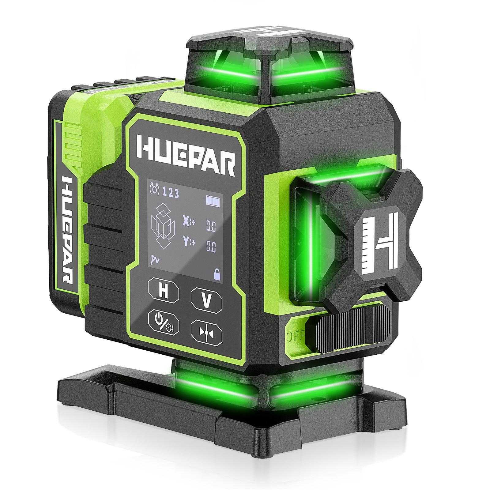2026 Huepar W04CG グリーンレーザーレベル  - Laser Level 4D 16 Line Green のレビューと価格