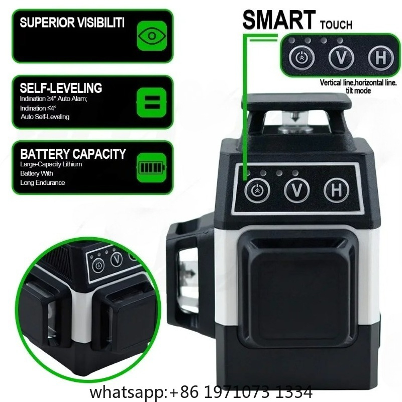 ミニ3D 12ラインレーザーレベル 自動水平調整 360°水 - Laser Level 3D Cross Line Self Leveling のレビューと価格