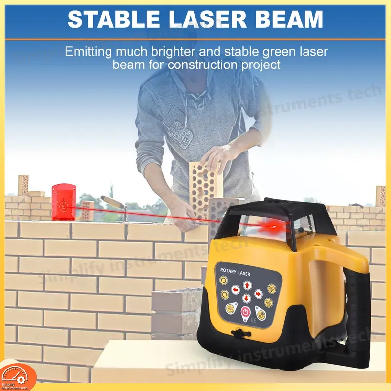 360度回転式自動水平調整レーザーレベル水平垂直クロスライン - Rotary Laser Level 500M Range のレビューと価格