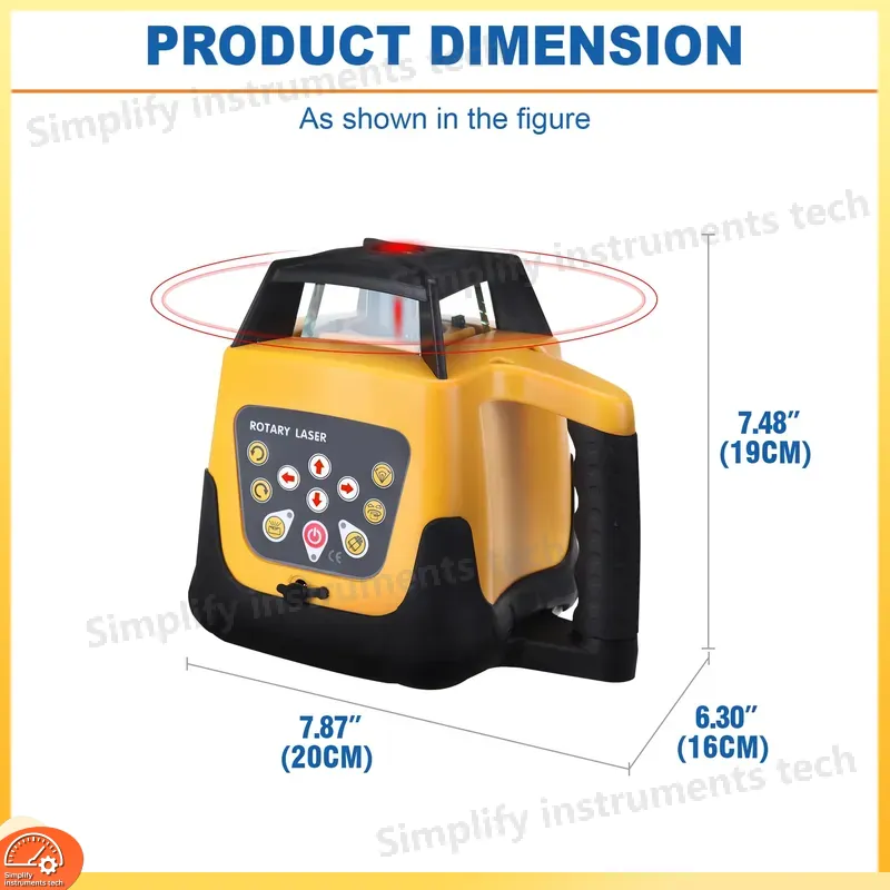 360度回転式自動水平調整レーザーレベル水平垂直クロスライン - Rotary Laser Level 500M Range のレビューと価格
