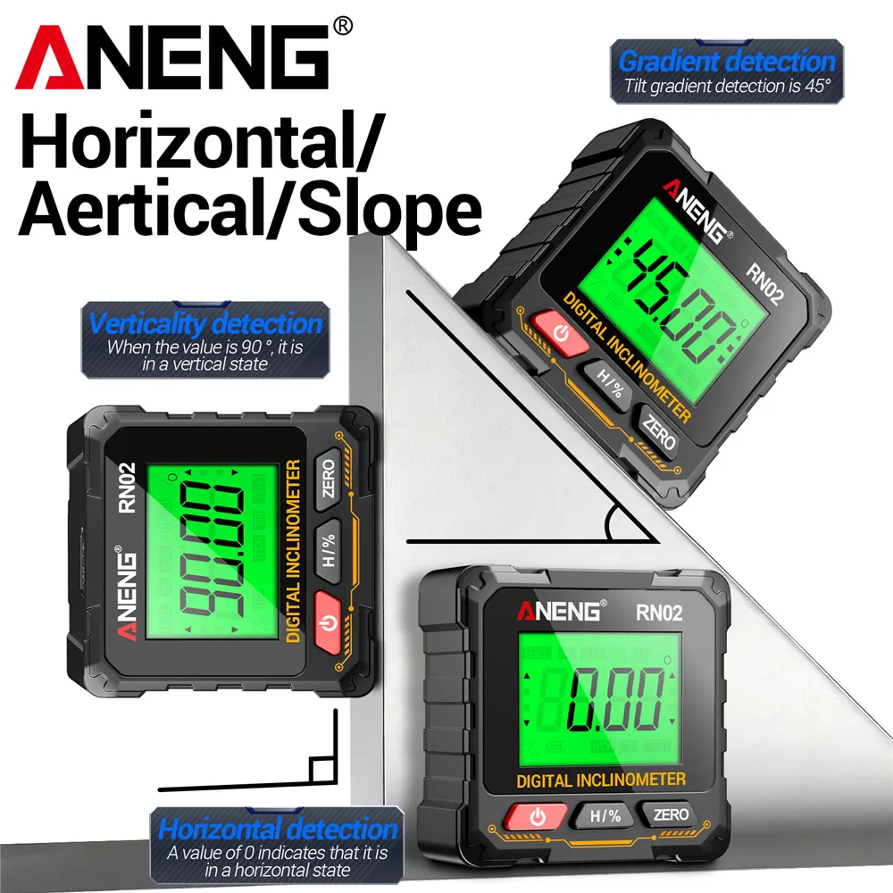 磁気デジタル角度計 USB充電式 ANENG RN02 アン - Laser Level Rechargeable Usb のレビューと価格