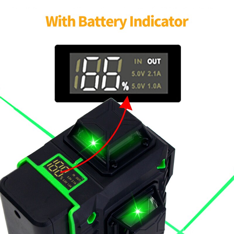フェイドサイド16/12ライン4d/3dレーザーレベルグリー - Laser Level Outdoor Bright Green のレビューと価格