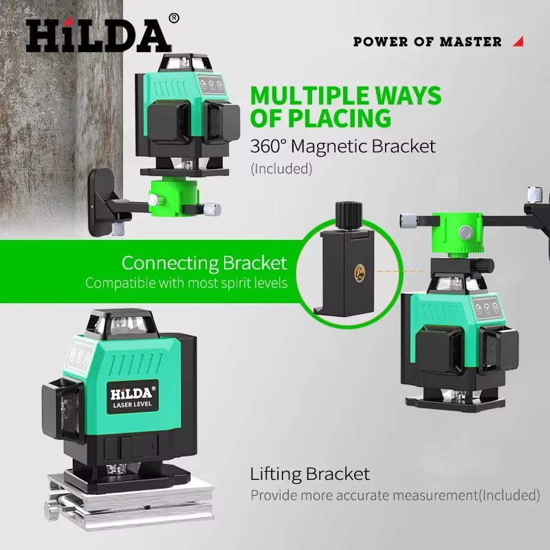 HILDA 12/16ライン グリーンレーザーレベル 自動水 - Cross Line Laser 360 Degree のレビューと価格