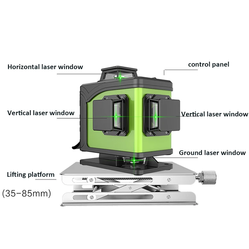 グリーンレーザーダイオード 16ライン 4D垂直レーザー平面 - Laser Level 4D 16 Line Green のレビューと価格